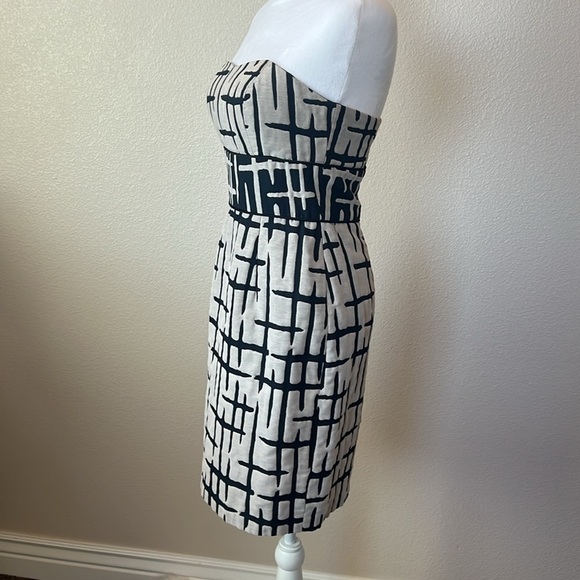 MAX AND CLEO - WOMEN’S STRAPLESS DRESS MIDI BLACK AND CREAM SIZE 4 - Picture 4 of 9